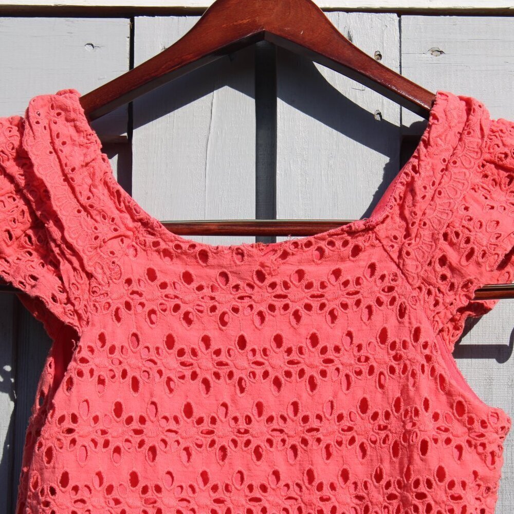 Rabbit Rabbit Rabbit Designs Coral Eyelet Dress โ Size 6 - Picture 6 of 8
